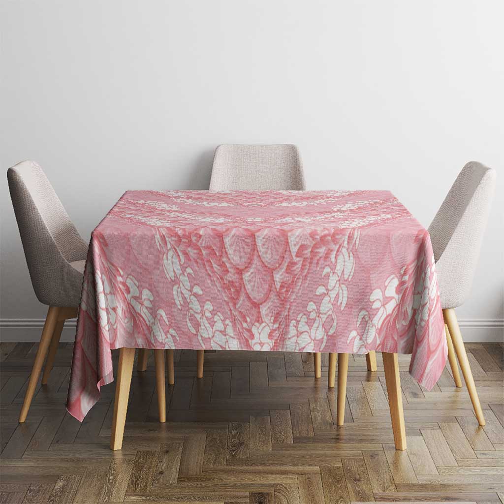 Soft Pink Mermaid Puakenikeni Maile Lei Tablecloth