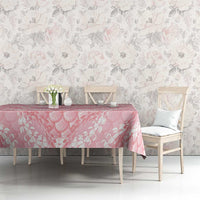 Soft Pink Mermaid Puakenikeni Maile Lei Tablecloth