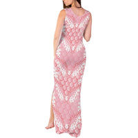 Soft Pink Mermaid Puakenikeni Maile Lei Tank Maxi Dress LT01 - Polynesian Pride