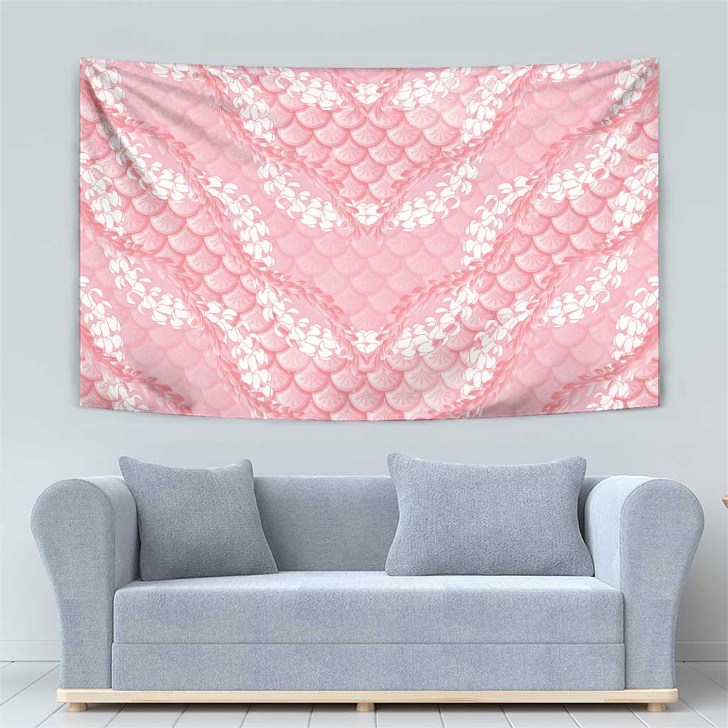 Soft Pink Mermaid Puakenikeni Maile Lei Tapestry LT01 - Polynesian Pride