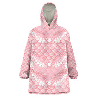 Soft Pink Mermaid Puakenikeni Maile Lei Wearable Blanket Hoodie LT01 One Size Pink - Polynesian Pride