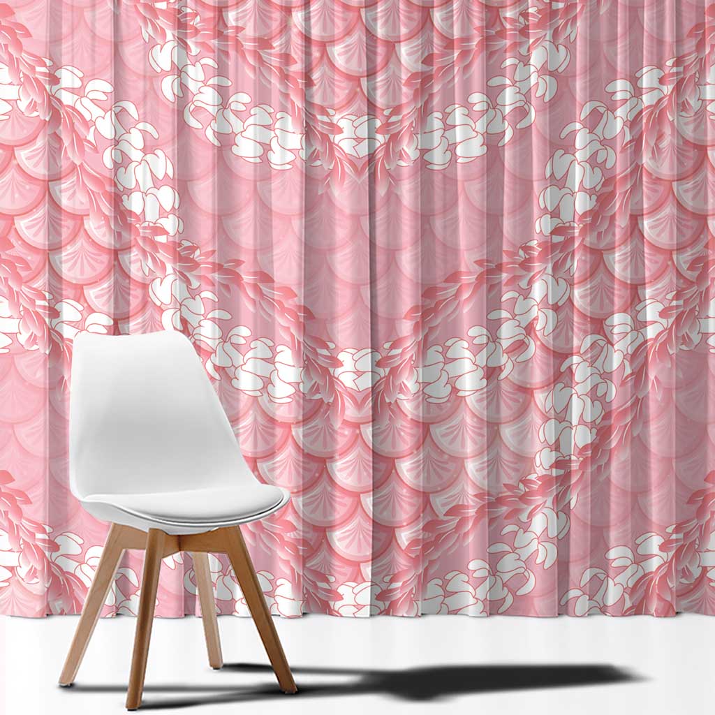 Soft Pink Mermaid Puakenikeni Maile Lei Window Curtain LT01 - Polynesian Pride