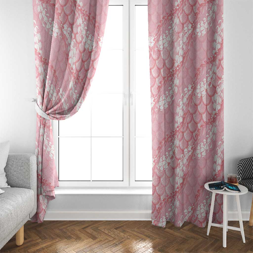 Soft Pink Mermaid Puakenikeni Maile Lei Window Curtain LT01 - Polynesian Pride