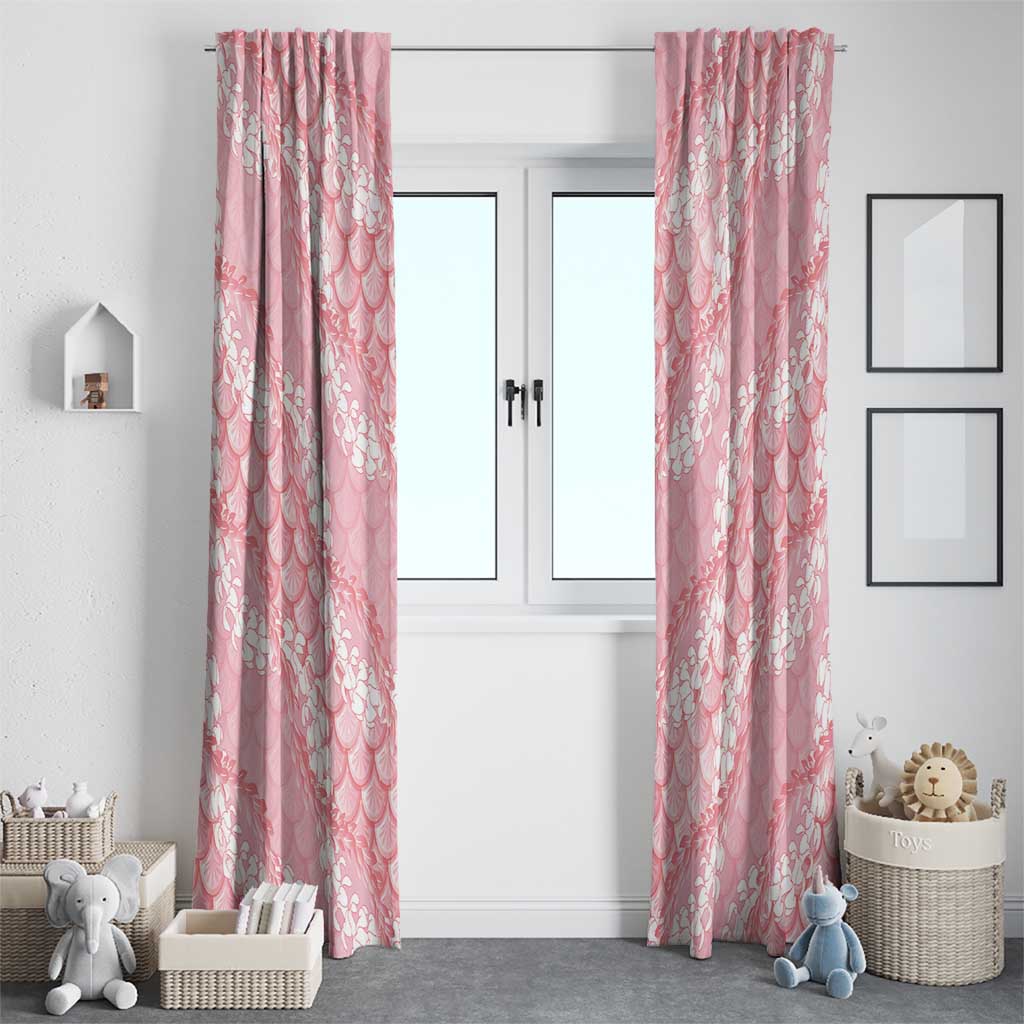 Soft Pink Mermaid Puakenikeni Maile Lei Window Curtain LT01 - Polynesian Pride