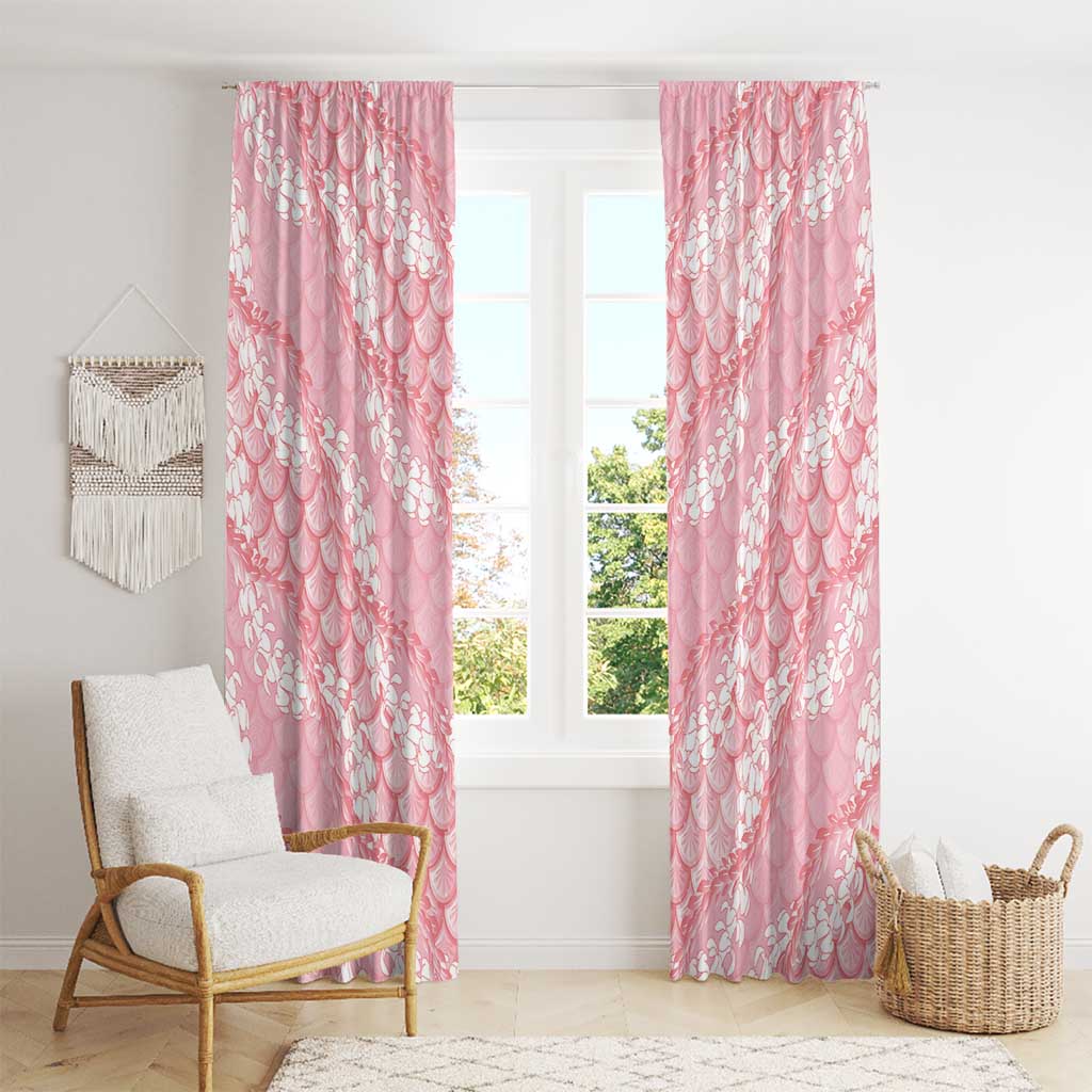Soft Pink Mermaid Puakenikeni Maile Lei Window Curtain LT01 - Polynesian Pride
