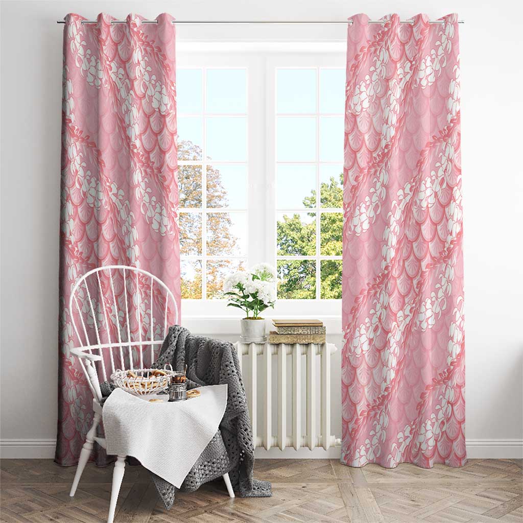 Soft Pink Mermaid Puakenikeni Maile Lei Window Curtain LT01 - Polynesian Pride