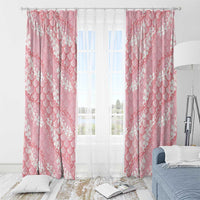 Soft Pink Mermaid Puakenikeni Maile Lei Window Curtain LT01 - Polynesian Pride