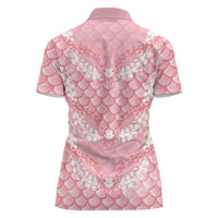 Soft Pink Mermaid Puakenikeni Maile Lei Women Polo Shirt