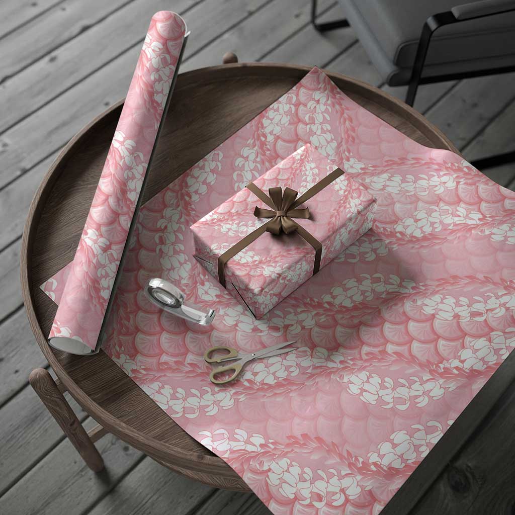 Soft Pink Mermaid Puakenikeni Maile Lei Wrapping Paper LT01 - Polynesian Pride