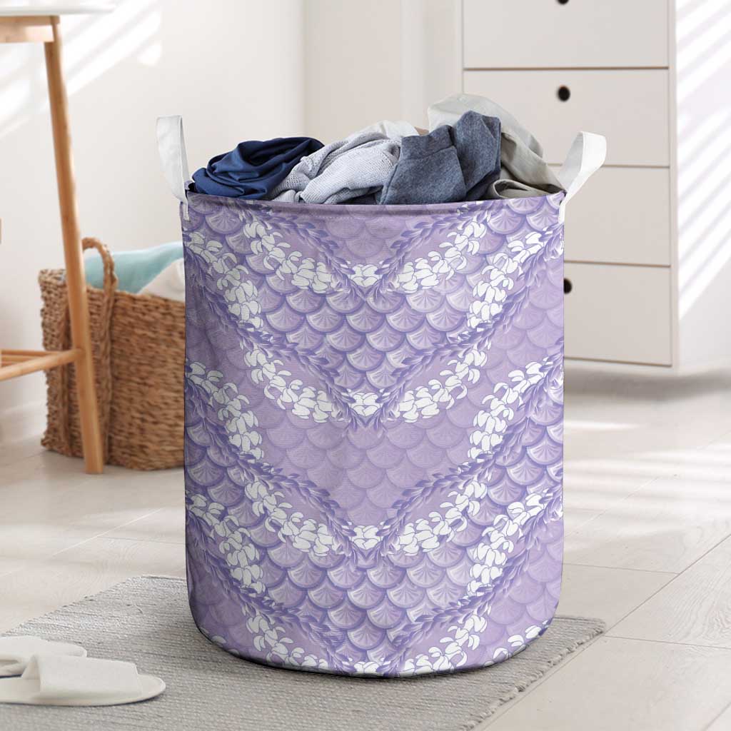 Lilac Mermaid Puakenikeni Maile Lei Laundry Basket