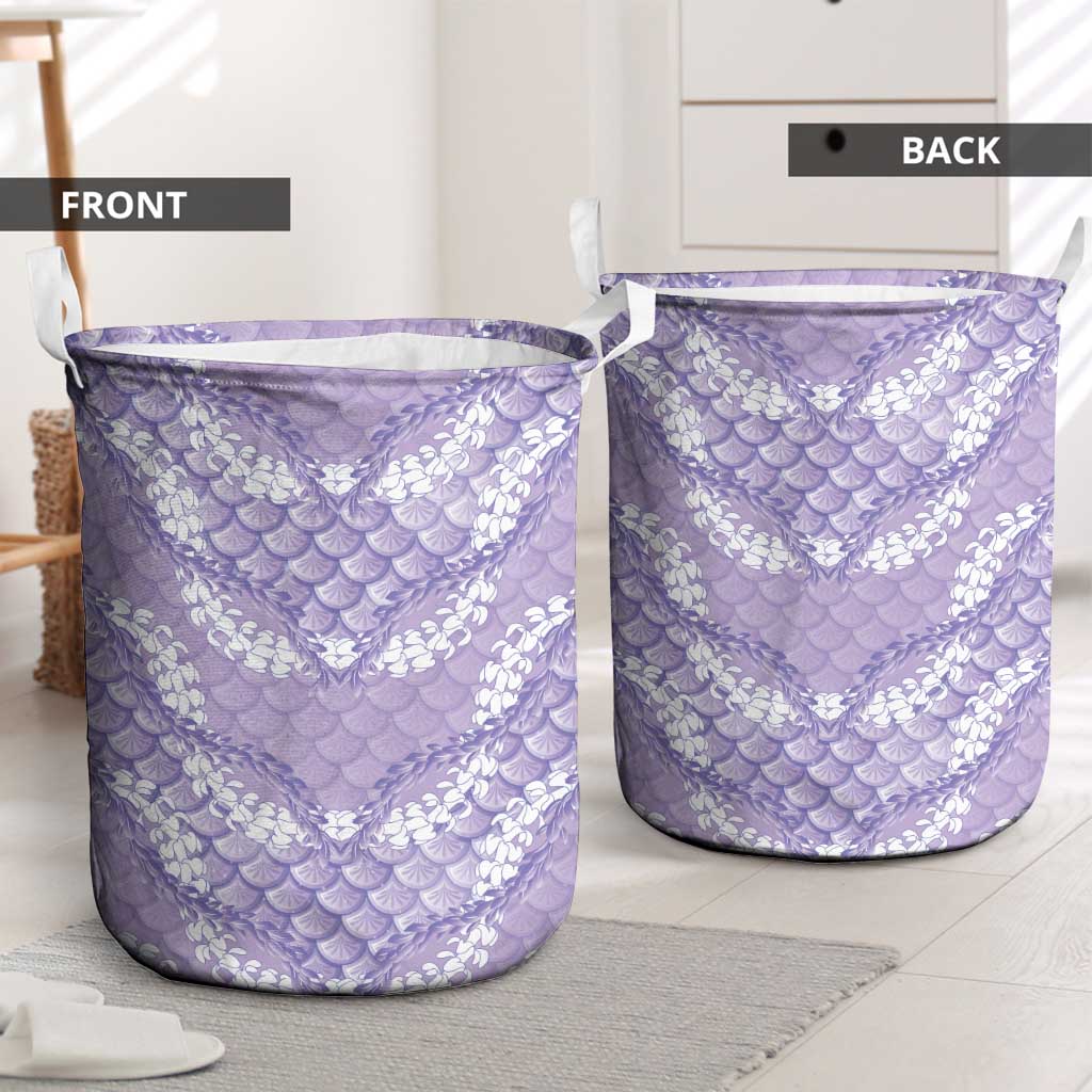 Lilac Mermaid Puakenikeni Maile Lei Laundry Basket