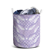 Lilac Mermaid Puakenikeni Maile Lei Laundry Basket