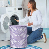 Lilac Mermaid Puakenikeni Maile Lei Laundry Basket