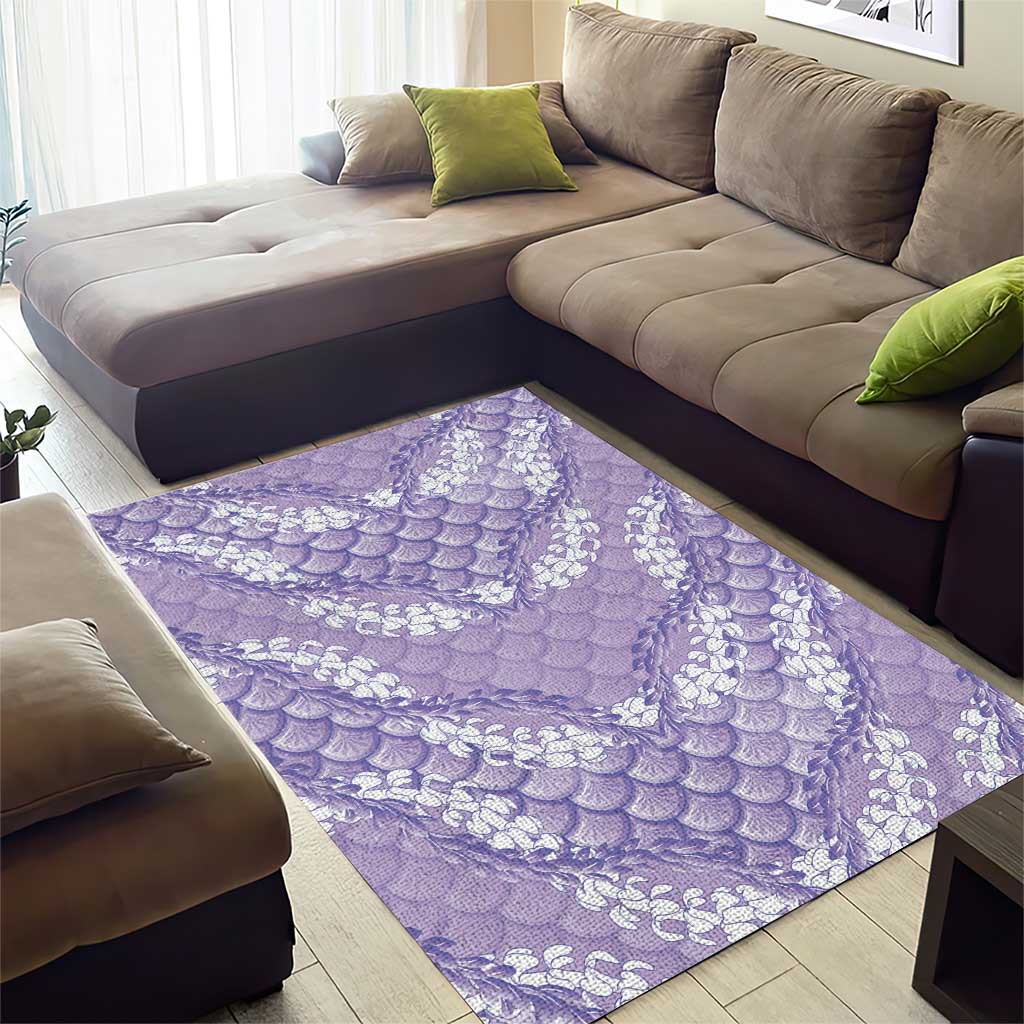 Lilac Mermaid Puakenikeni Maile Lei Area Rug LT01 - Polynesian Pride