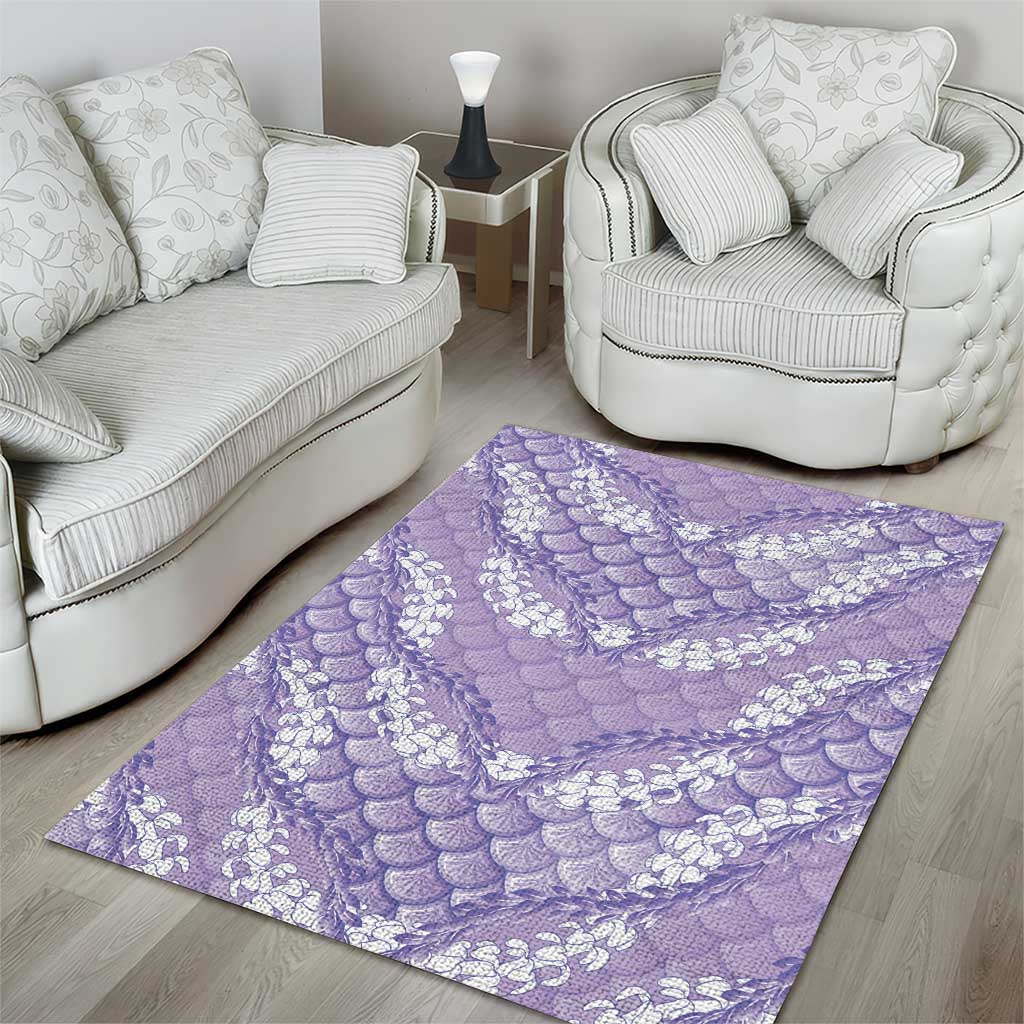 Lilac Mermaid Puakenikeni Maile Lei Area Rug LT01 - Polynesian Pride