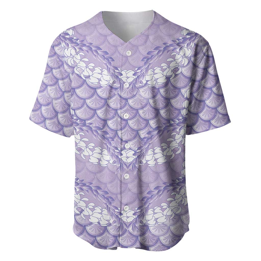 Lilac Mermaid Puakenikeni Maile Lei Baseball Jersey LT01 Purple - Polynesian Pride