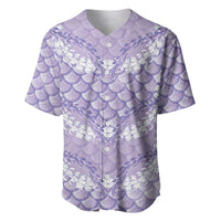 Lilac Mermaid Puakenikeni Maile Lei Baseball Jersey LT01 Purple - Polynesian Pride