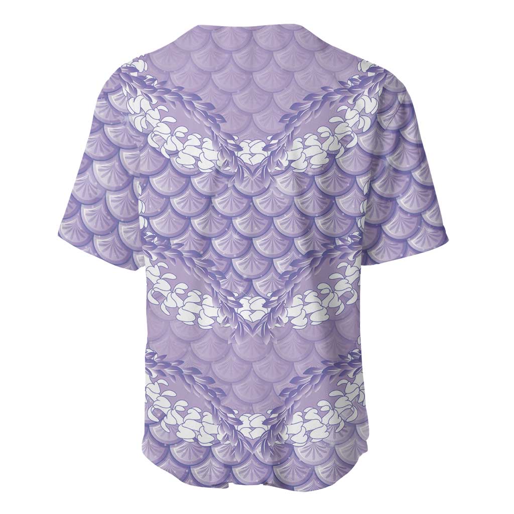 Lilac Mermaid Puakenikeni Maile Lei Baseball Jersey LT01 - Polynesian Pride