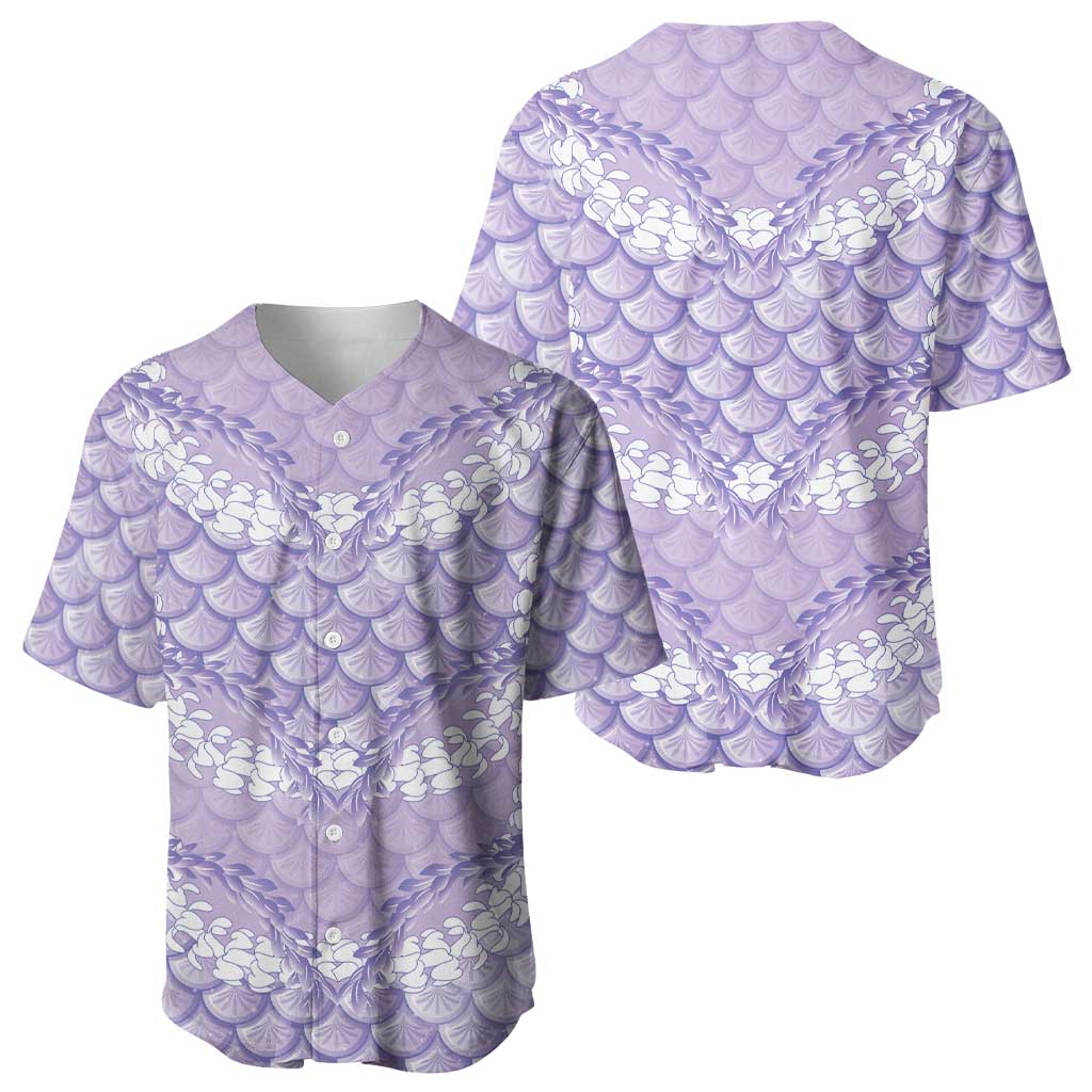 Lilac Mermaid Puakenikeni Maile Lei Baseball Jersey LT01 - Polynesian Pride