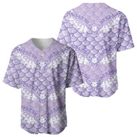 Lilac Mermaid Puakenikeni Maile Lei Baseball Jersey LT01 - Polynesian Pride