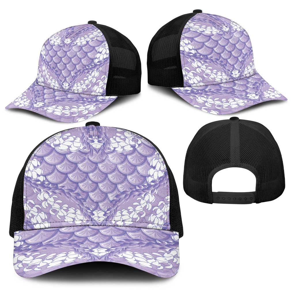 Lilac Mermaid Puakenikeni Maile Lei Baseball Net Cap LT01 - Polynesian Pride