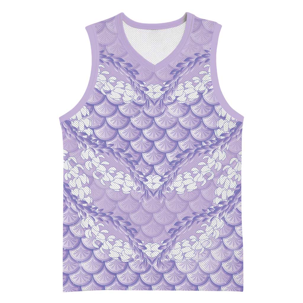 Lilac Mermaid Puakenikeni Maile Lei Basketball Jersey LT01 Unisex Purple - Polynesian Pride