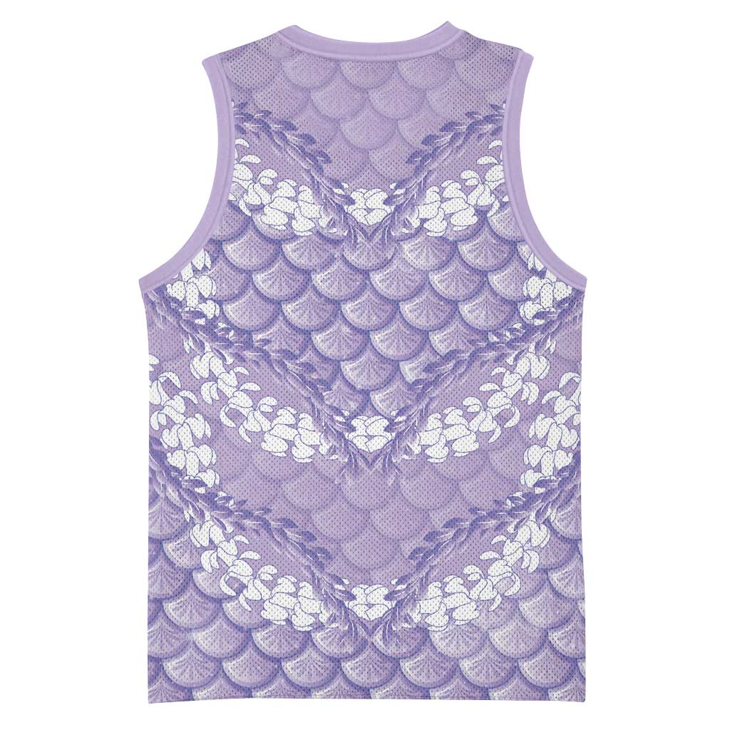 Lilac Mermaid Puakenikeni Maile Lei Basketball Jersey LT01 - Polynesian Pride