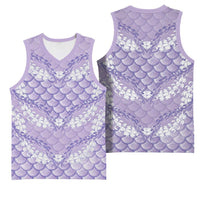 Lilac Mermaid Puakenikeni Maile Lei Basketball Jersey LT01 - Polynesian Pride