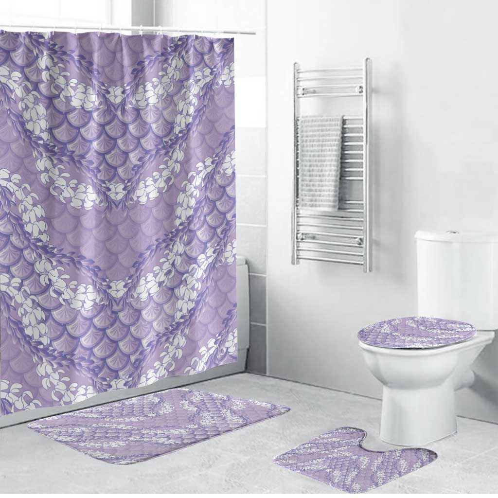 Lilac Mermaid Puakenikeni Maile Lei Bathroom Set LT01 Bathroom Set (4 pcs) Purple - Polynesian Pride