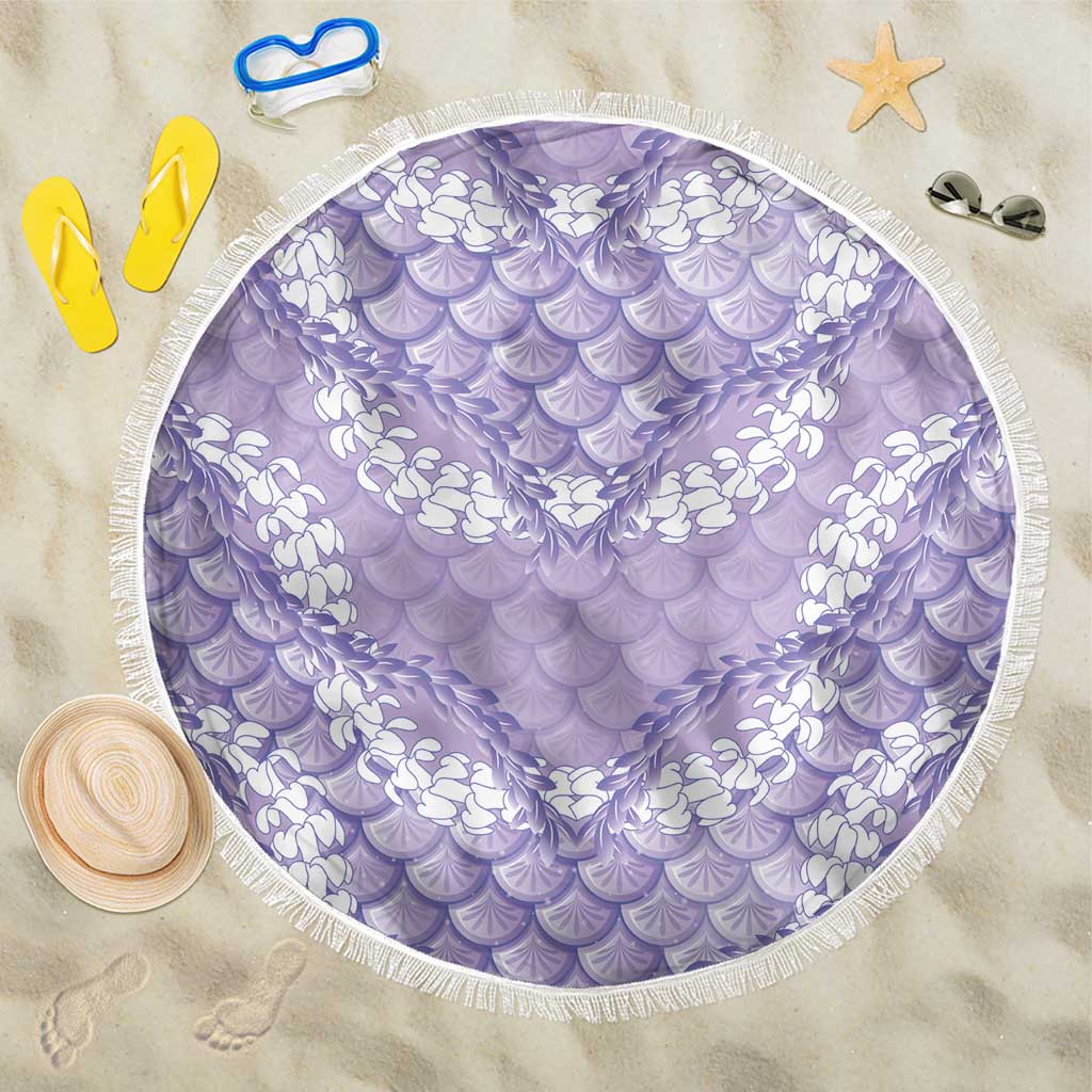 Lilac Mermaid Puakenikeni Maile Lei Beach Blanket LT01 One Size 150cm Purple - Polynesian Pride