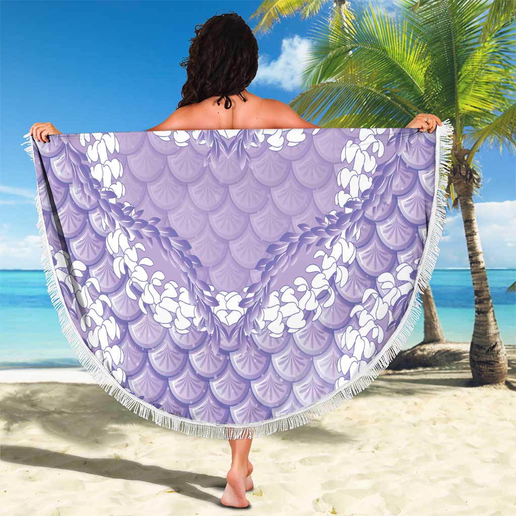 Lilac Mermaid Puakenikeni Maile Lei Beach Blanket LT01 - Polynesian Pride