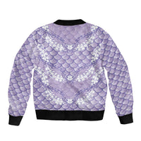 Lilac Mermaid Puakenikeni Maile Lei Bomber Jacket LT01 - Polynesian Pride