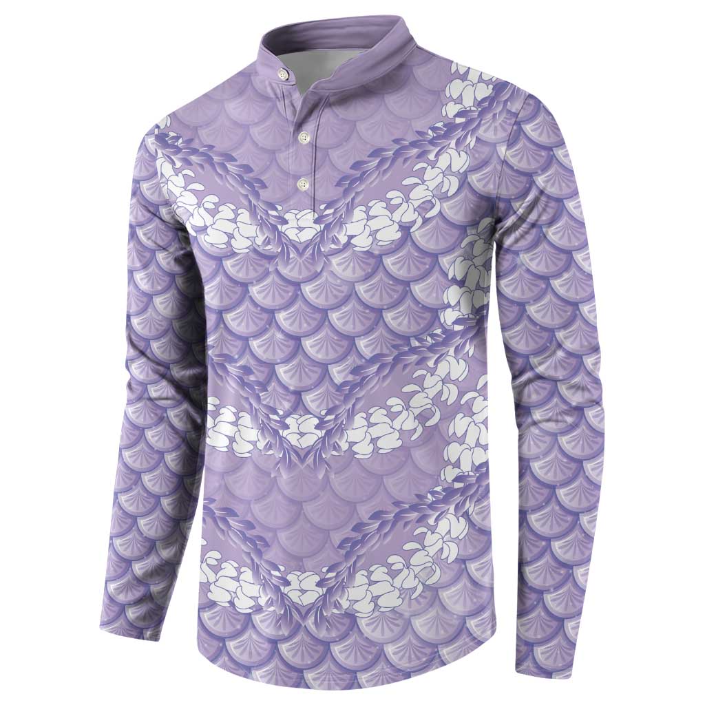 Lilac Mermaid Puakenikeni Maile Lei Button Sweatshirt LT01 - Polynesian Pride