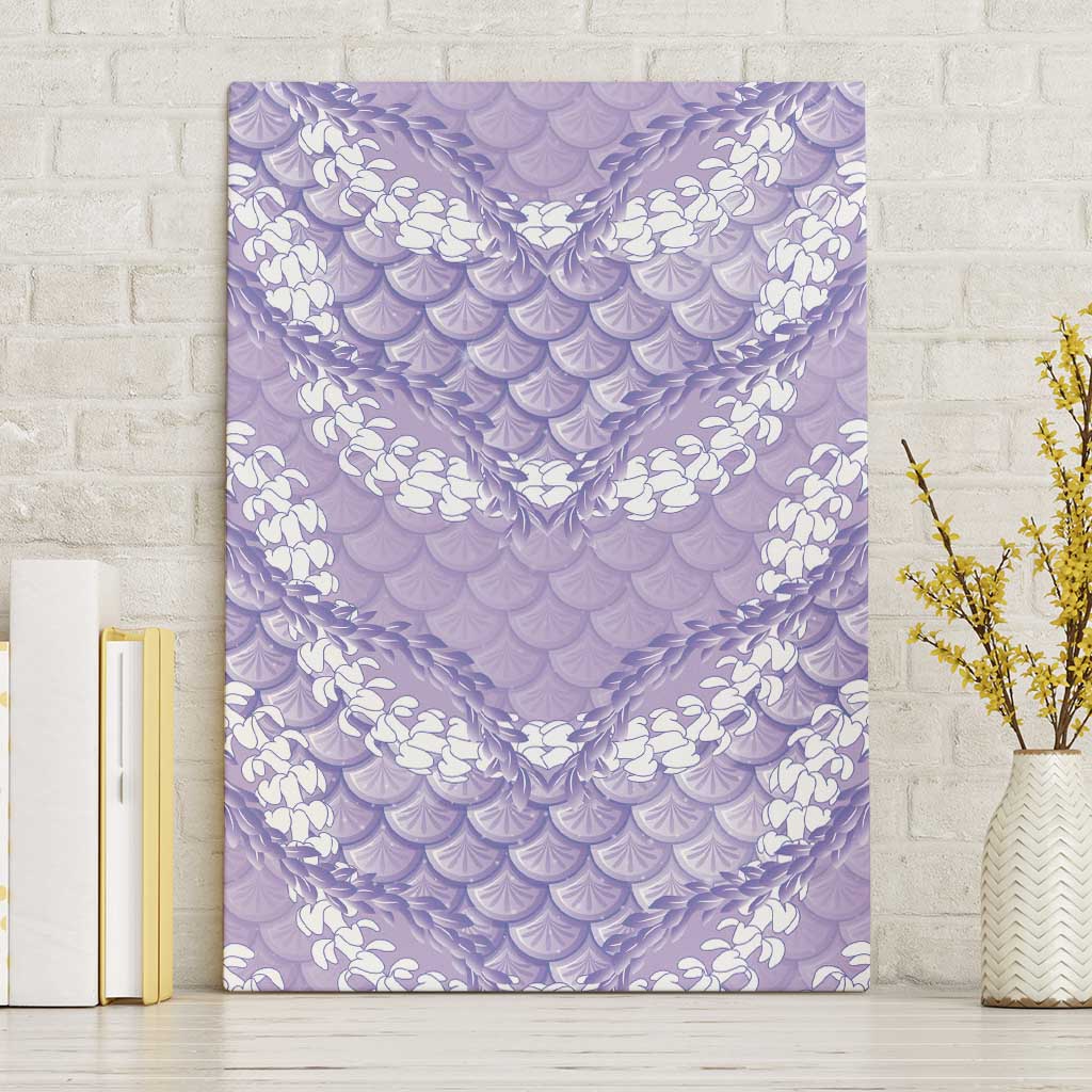 Lilac Mermaid Puakenikeni Maile Lei Canvas Wall Art