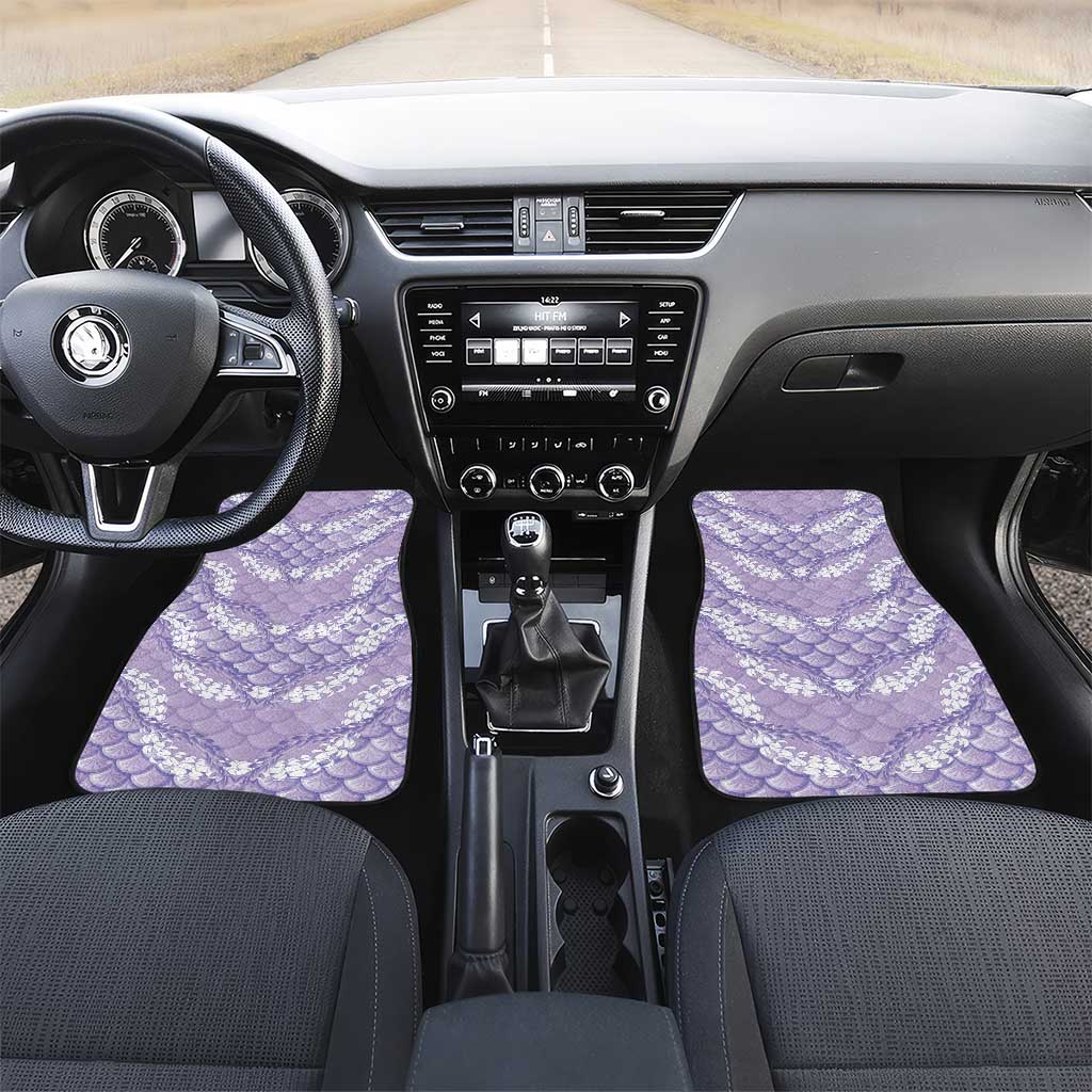 Lilac Mermaid Puakenikeni Maile Lei Car Mats LT01 Set 2pcs - Front Purple - Polynesian Pride