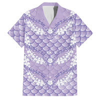 Lilac Mermaid Puakenikeni Maile Lei Family Matching Puletasi and Hawaiian Shirt