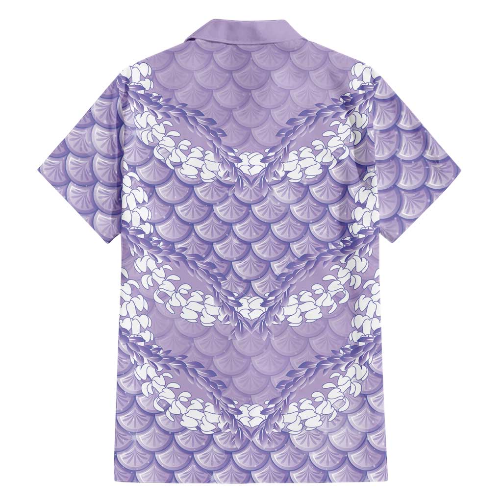 Lilac Mermaid Puakenikeni Maile Lei Family Matching Puletasi and Hawaiian Shirt