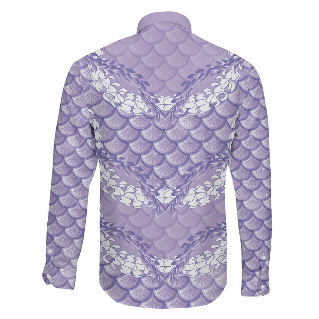 Lilac Mermaid Puakenikeni Maile Lei Family Matching Puletasi and Hawaiian Shirt