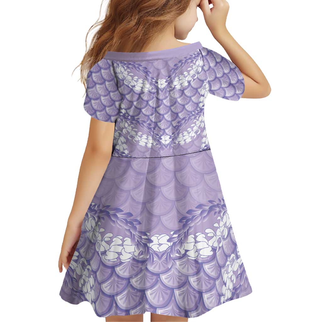Lilac Mermaid Puakenikeni Maile Lei Family Matching Short Sleeve Bodycon Dress and Hawaiian Shirt