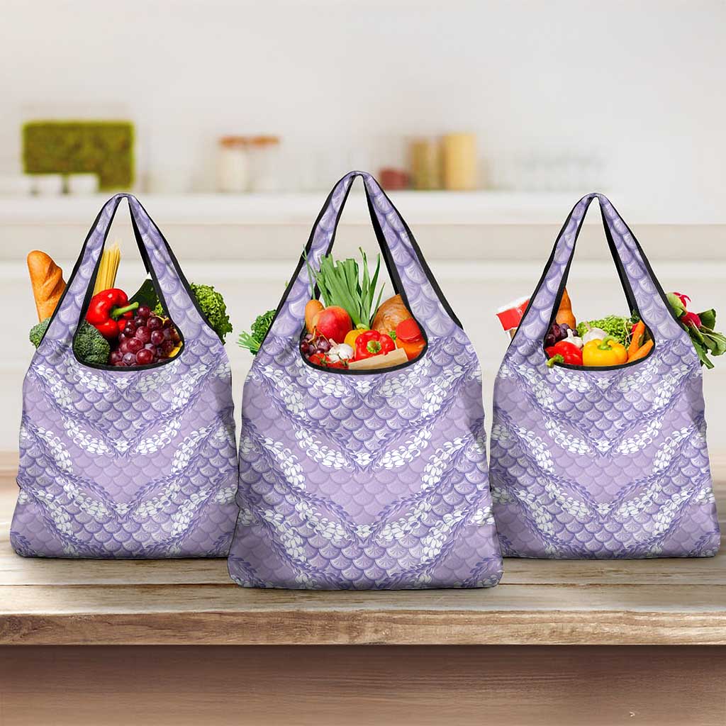 Lilac Mermaid Puakenikeni Maile Lei Grocery Bag LT01 3-pack One Size Purple - Polynesian Pride