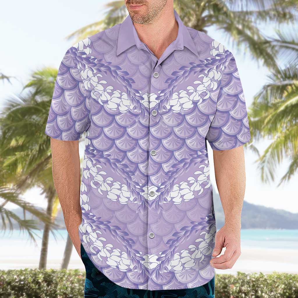 Lilac Mermaid Puakenikeni Maile Lei Hawaiian Shirt LT01 - Polynesian Pride