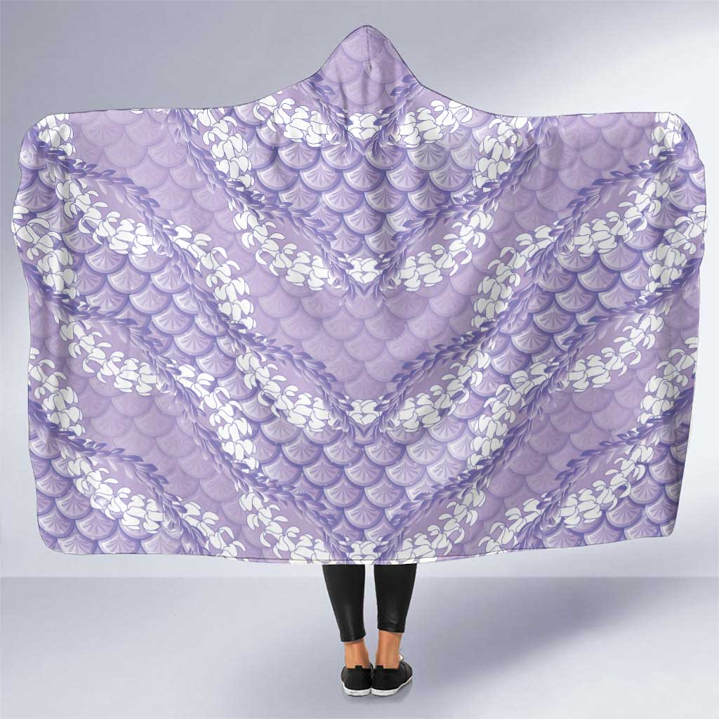 Lilac Mermaid Puakenikeni Maile Lei Hooded Blanket LT01 One Size Purple - Polynesian Pride
