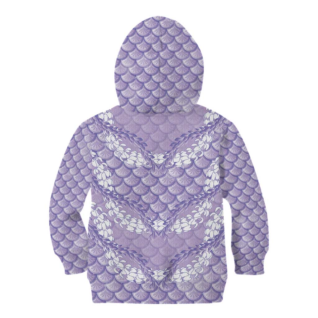 Lilac Mermaid Puakenikeni Maile Lei Kid Hoodie LT01 - Polynesian Pride