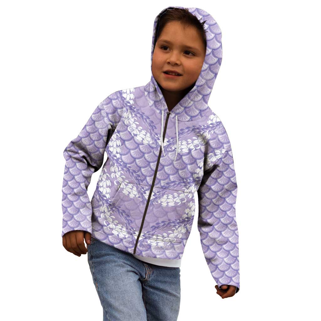 Lilac Mermaid Puakenikeni Maile Lei Kid Hoodie LT01 - Polynesian Pride