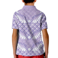 Lilac Mermaid Puakenikeni Maile Lei Kid Polo Shirt LT01 - Polynesian Pride