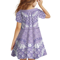 Lilac Mermaid Puakenikeni Maile Lei Kid Short Sleeve Dress LT01 - Polynesian Pride