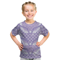 Lilac Mermaid Puakenikeni Maile Lei Kid T Shirt LT01 Purple - Polynesian Pride