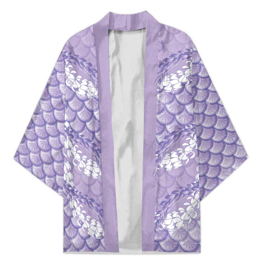 Lilac Mermaid Puakenikeni Maile Lei Kimono LT01 Unisex Purple - Polynesian Pride