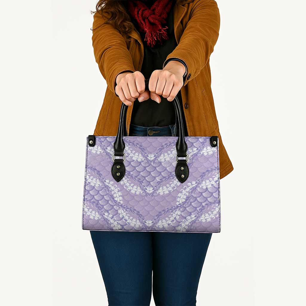 Lilac Mermaid Puakenikeni Maile Lei Leather Bag LT01 - Polynesian Pride