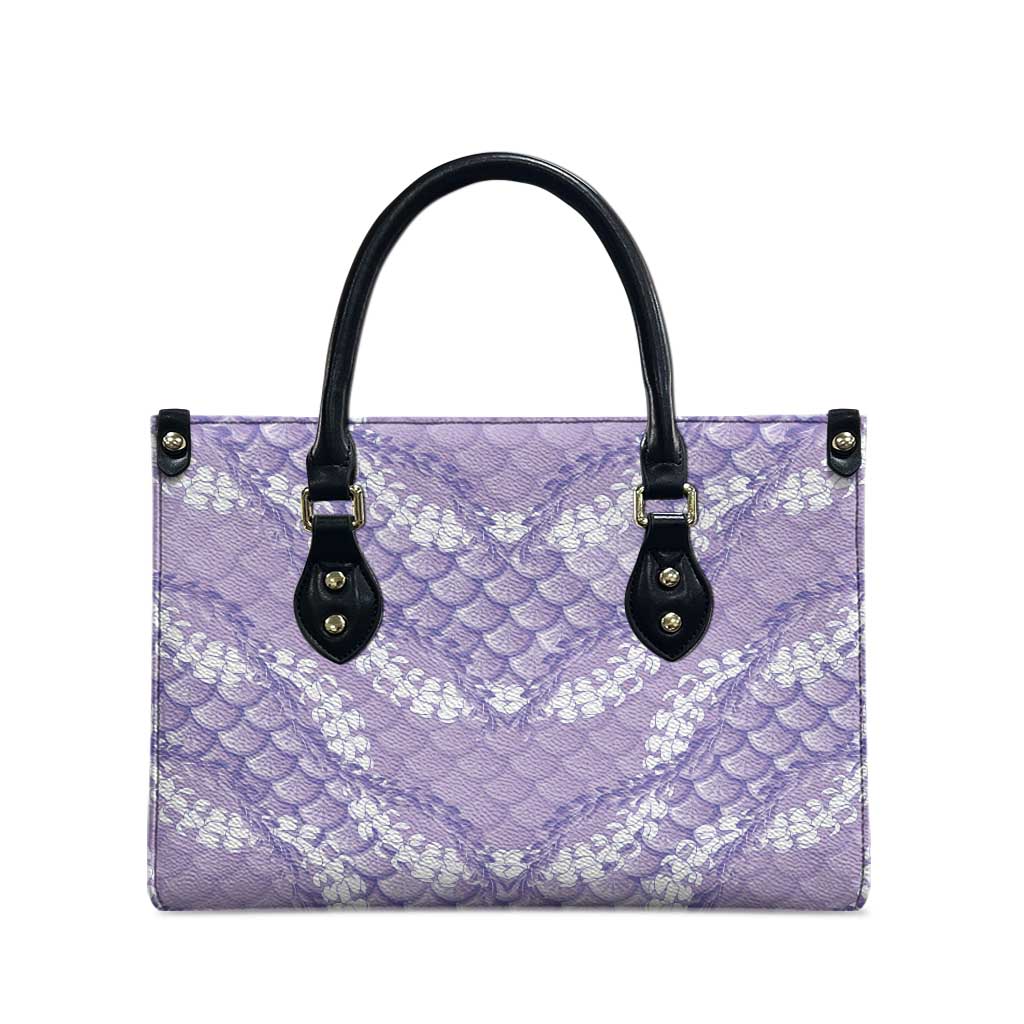 Lilac Mermaid Puakenikeni Maile Lei Leather Bag LT01 - Polynesian Pride